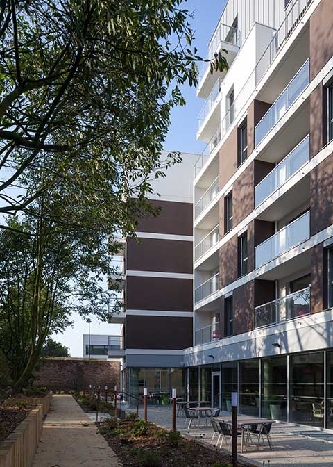 Résidence services seniors - Carré Nobilis à Rennes (35) - Terrasse extérieure - Lamotte