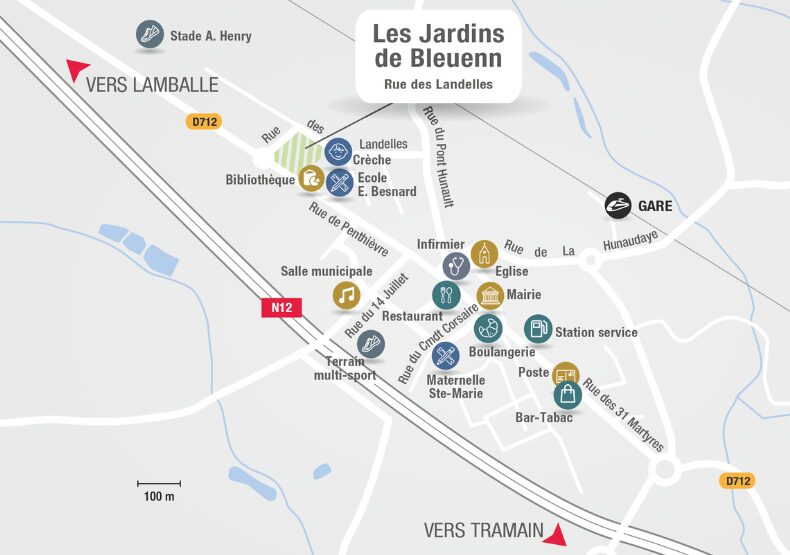 Terrain à construire - Les Jardins de Bleuenn à Plestan (22) - Maps - Lamotte Aménageur Lotisseur