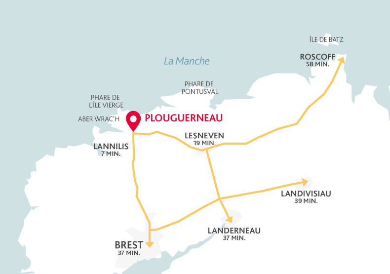 Terrain à construire - Park Meur à Plougerneau (29) - Plan de situation - Lamotte Aménageur Lotisseur