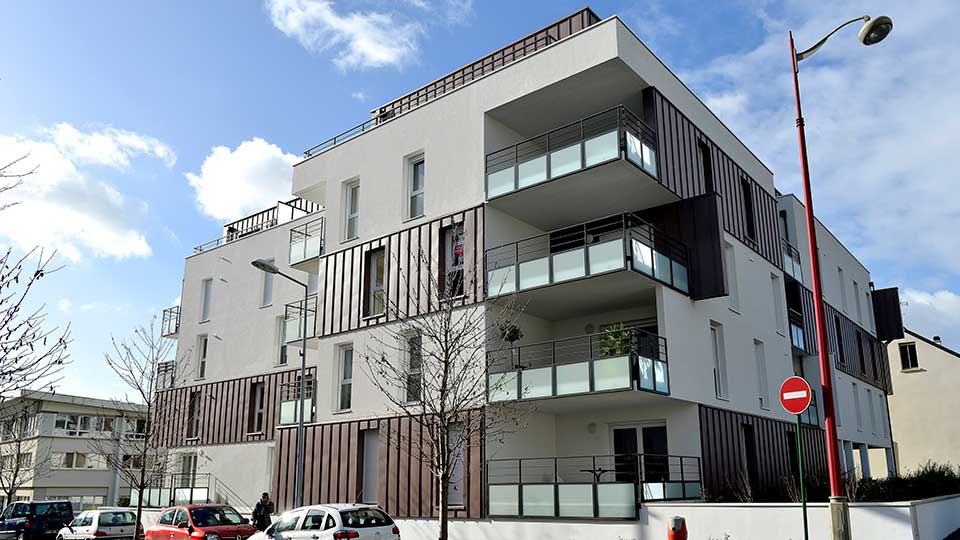 Programme immobilier neuf - Rive de Sienne à Cesson-Sévigné (35) - Vue de la rue - Lamotte