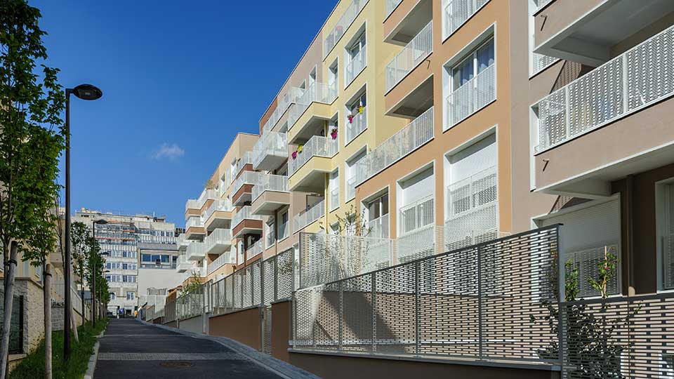 Programme immobilier neuf - Mosaïques à Ivry-sur-Seine (94) - Vue de la rue - Lamotte