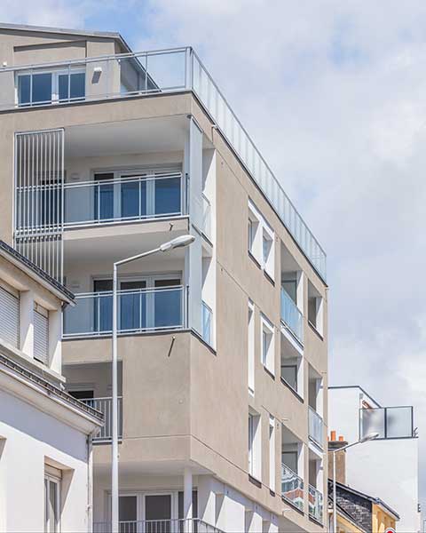 Programme immobilier neuf - Meije à Lorient (56) - Vue d'angle sur les fenêtres - Lamotte