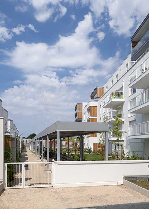 Programme immobilier neuf - Nina Verde à Nantes (44) - Entrée extérieure de la résidence - Lamotte