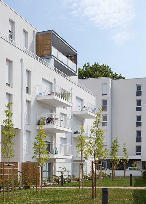 Programme immobilier neuf - Nina Verde à Nantes (44) - Ilot paysager - Lamotte