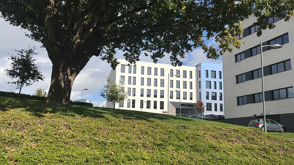 Programme immobilier tertiaire - Le Newton à Nantes (44) - Ilot paysager - Lamotte