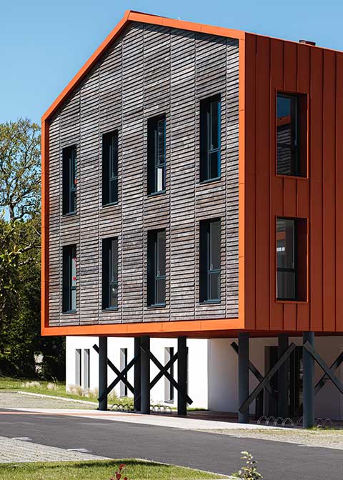 Programme immobilier tertiaire - Le Palafito à Pornic (44) - Vue d'angle - Lamotte