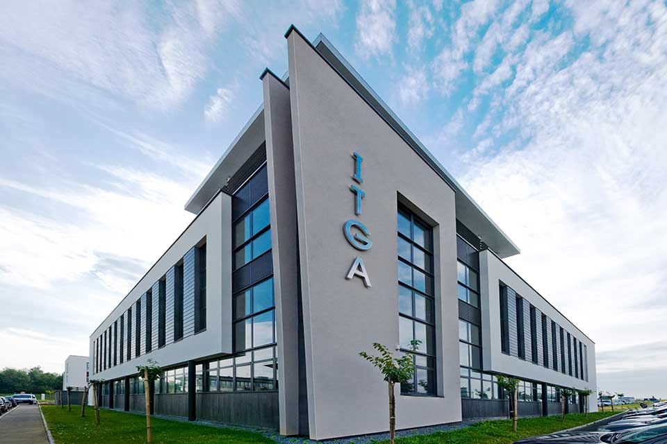 Programme immobilier tertiaire - ITGA à Saint-Grégoire (35) - Bâtiment Edonia R - Vue d'angle - Lamotte