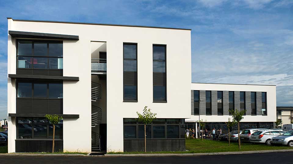 Programme immobilier tertiaire - ITGA à Saint-Grégoire (35) - Bâtiment Edonia R - Vue de côté - Lamotte