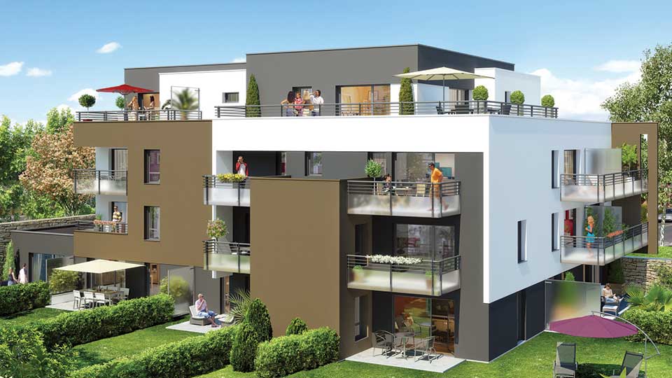 Programme immobilier neuf - Villa Raphaële à Vannes (56) - Perspective - Lamotte