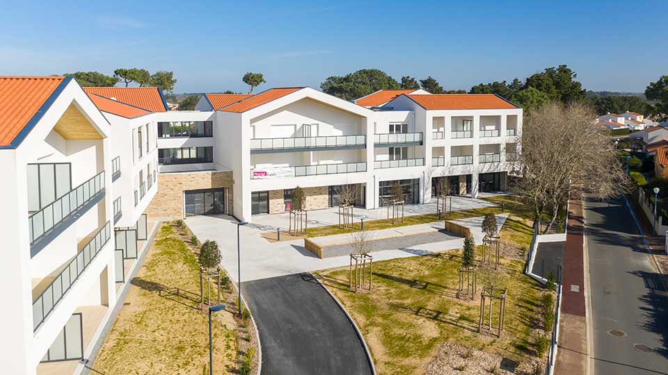 Résidence services seniors - Les Jardins de l'Océan à Brétignolles-sur-Mer (85) - Façade - Lamotte