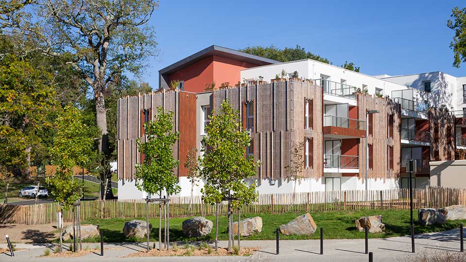 Résidence services seniors - Parc Bagatelle à Saint-Herblain (44) - Façade - Lamotte