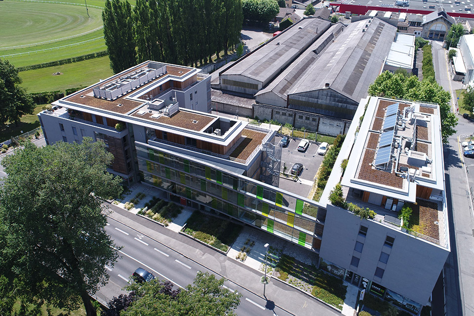 Programme immobilier mixte - Saint-Éloi à Aix-les-Bains (73) - Vue aérienne - Lamotte