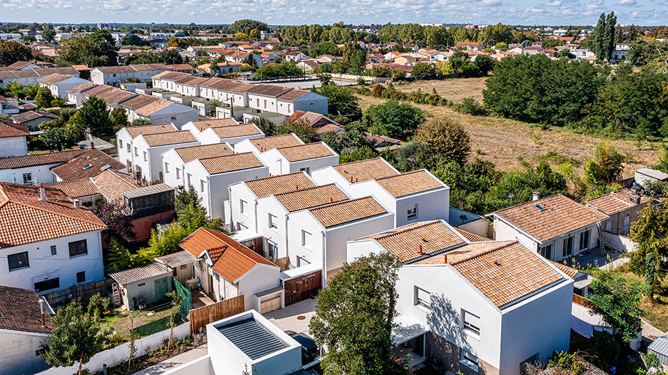 Programme immobilier neuf - Les Marcellines à Bègles (33) - Vue drone - Lamotte