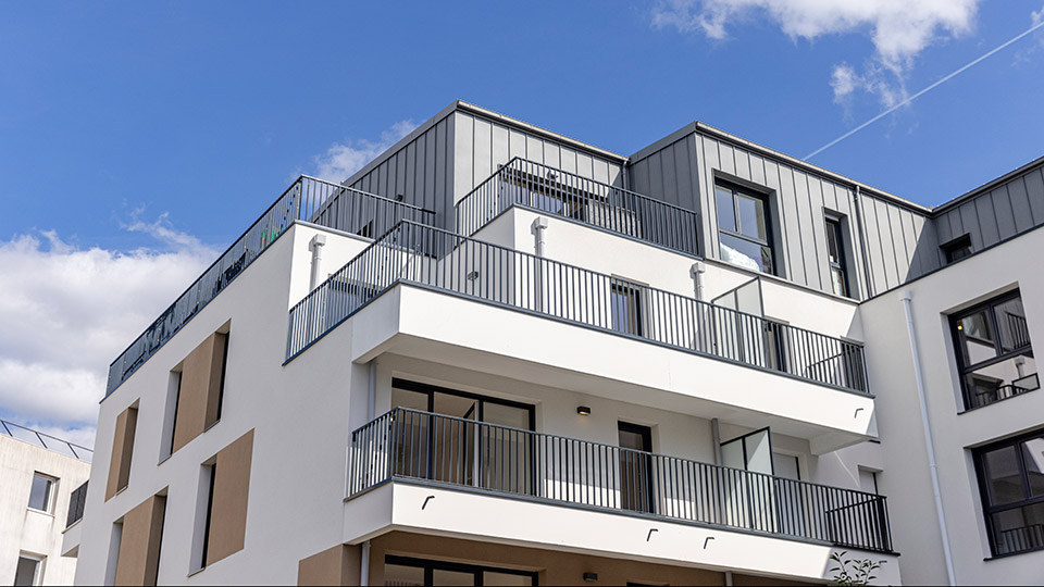 Programme immobilier neuf - Passage Saint-Félix à Nantes (44) - Zoom sur les balcons - Lamotte