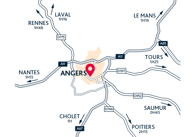 Programme immobilier neuf - Les Longères d'Orgemont à Angers (49) - Plan de situation - Lamotte