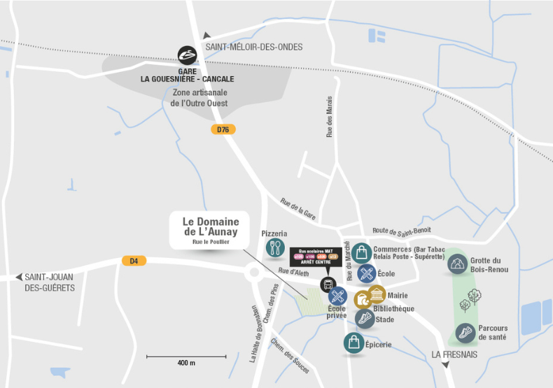 Terrain à construire - Domaine de L'Aunay à La Gouesnière (35) - Plan de situation - Lamotte Aménageur Lotisseur