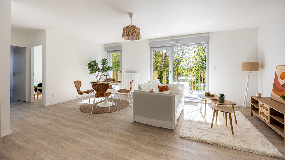 Programme Villa Opale à Loroux-Bottereau (44) - Appartement témoin - Salon - Lamotte