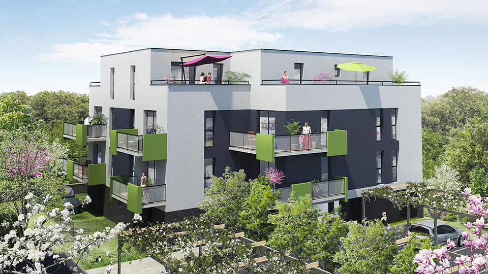 Programme immobilier neuf - Presqu'Ille à Betton (35) - Perspective - Lamotte