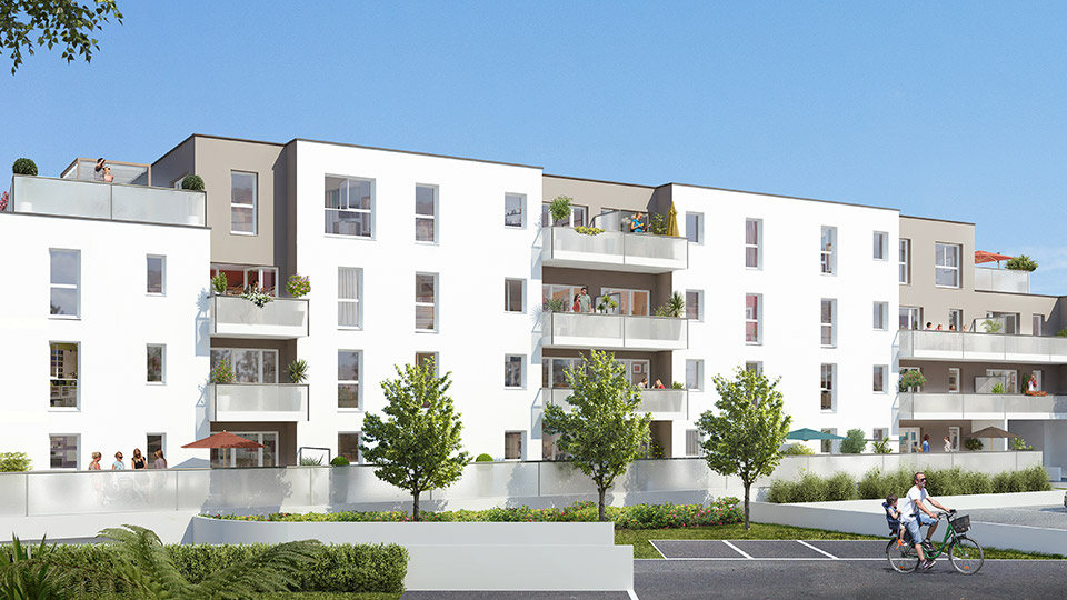 Programme immobilier neuf - Le Cours Victoria à Chartres-de-Bretagne (35) - Perspective - Lamotte