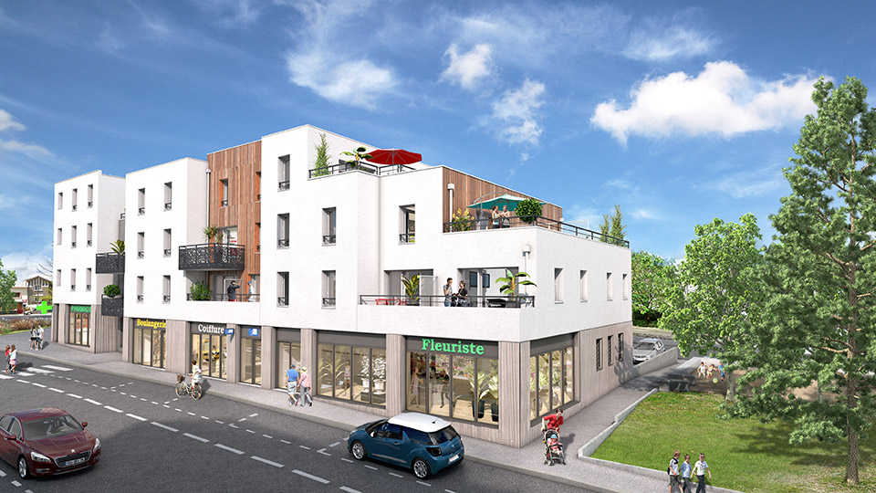 Programme immobilier neuf - Les Hauts du Cens à Nantes (44) - Perspective - Lamotte