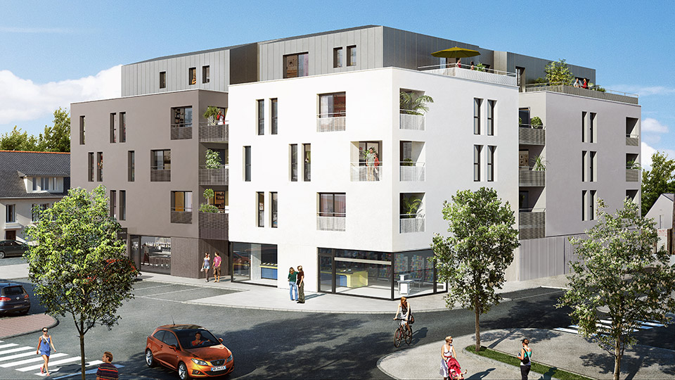 Programme immobilier neuf - Carré Saint-Martin à Noyal-sur-Vilaine (35) - Perspective - Lamotte