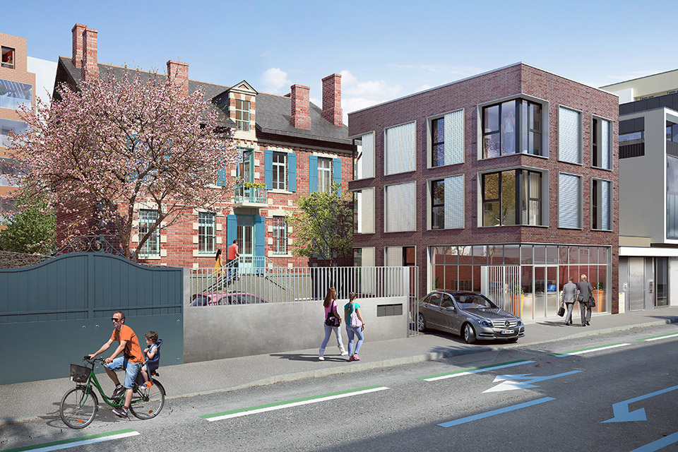 Programme immobilier neuf - Faubourg Saint-Hélier à Rennes (35) - Perspective - Lamotte