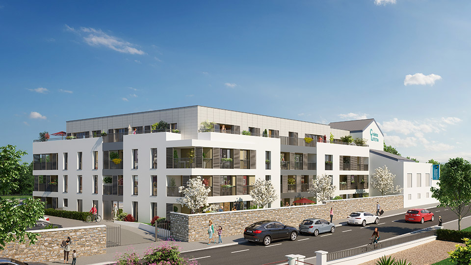 Programme immobilier neuf - Coeur Village à Saint-Herblain (44) - Perspective - Lamotte