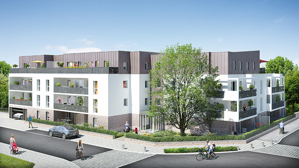 Programme immobilier neuf - Coeur Tilia à Vern-sur-Seiche (35) - Perspective - Lamotte