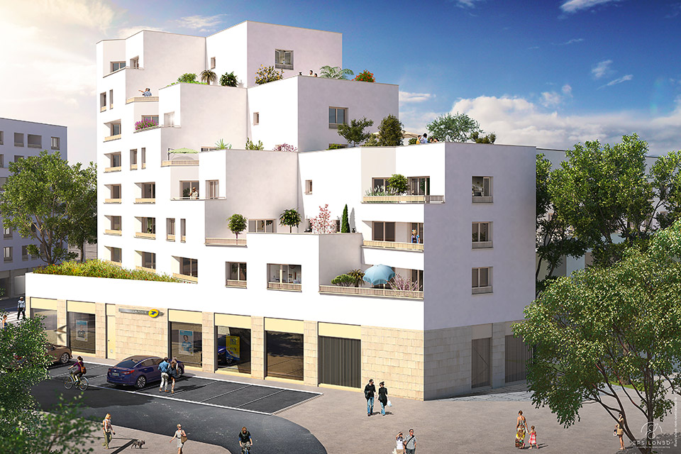 Programme immobilier neuf - Agora à Villenave-d'Ornon (33) - Résidence Crescendo - Perspective - Lamotte