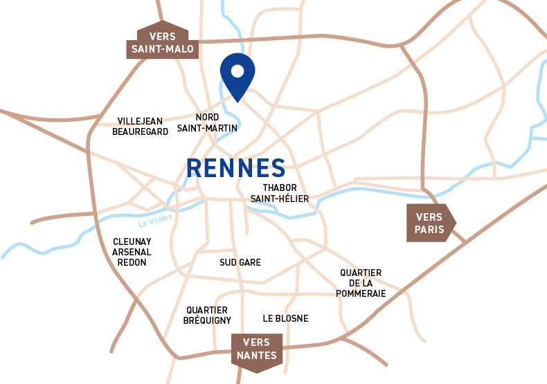 Résidence services étudiants - Kleezi | Saint-Martin à Rennes (35) - Plan de situation - Lamotte