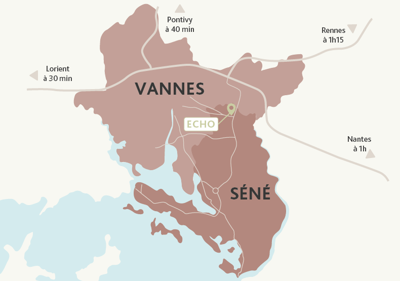 Programme immobilier neuf - Écho à Séné (56) - Plan de situation - Lamotte