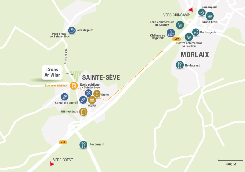 Terrain à construire - Croas Ar Vilar à Sainte-Sève (29) - Plan de situation - Lamotte Aménageur Lotisseur