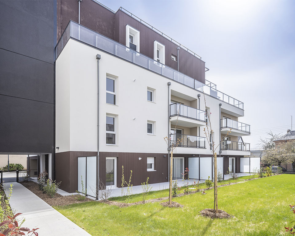 Programme immobilier neuf - Kiosque / Painlevé à Rennes (35) - Coeur d'ilot paysager - Lamotte