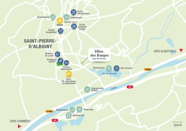 Terrain à bâtir - Villas des Bauges à Saint-Pierre-d'Albigny (73) - Plan de situation - Lamotte Aménageur Lotisseur