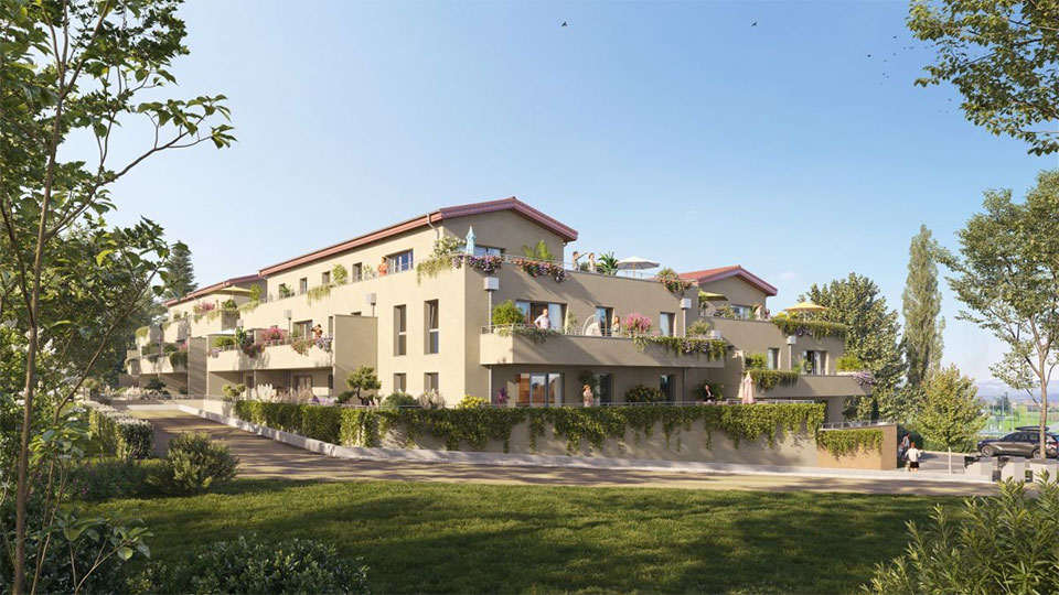 Programme immobilier neuf - Le Clos Bel'Air à Fleurieux-sur-l’Arbresle (69) - Perspective - Lamotte
