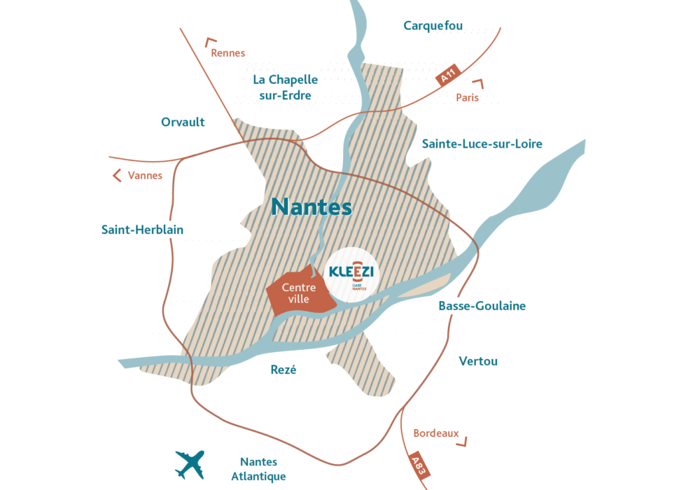 Résidence services étudiants - Kleezi Gare Nantes à Nantes (44) - Plan de situation - Lamotte