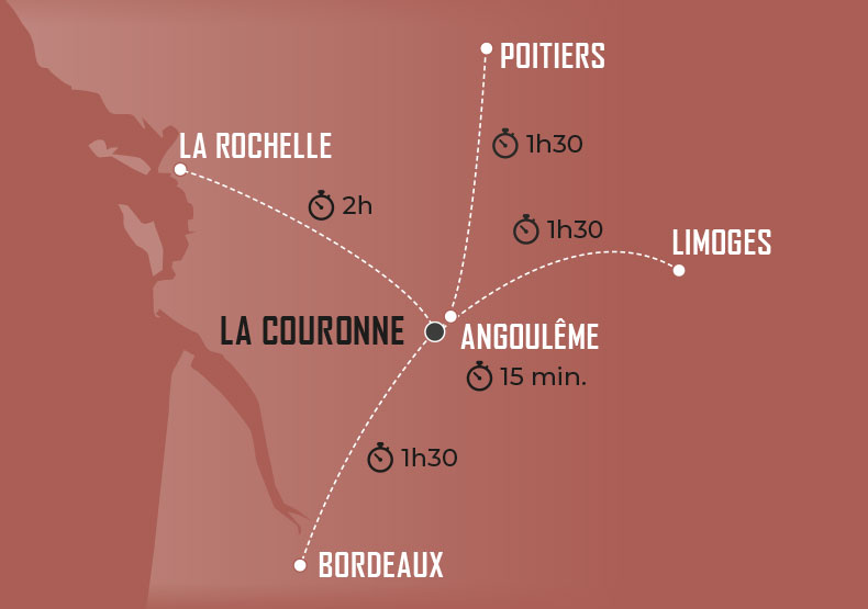 Résidence services seniors - GAÏA à La Couronne (16) - Plan de situation - Lamotte