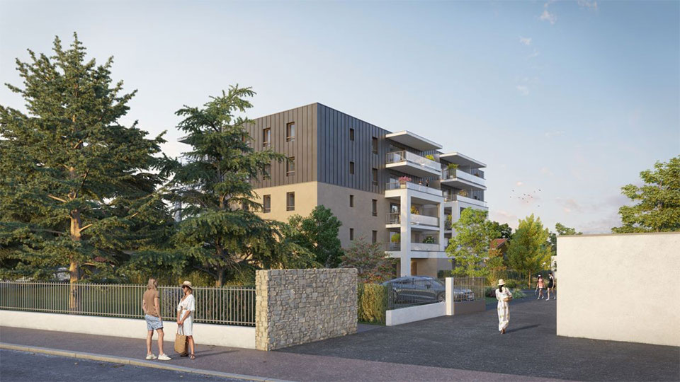 Programme immobilier neuf - Le Parc des Cèdres à Thonon-les-Bains (74) - Perspective - Lamotte